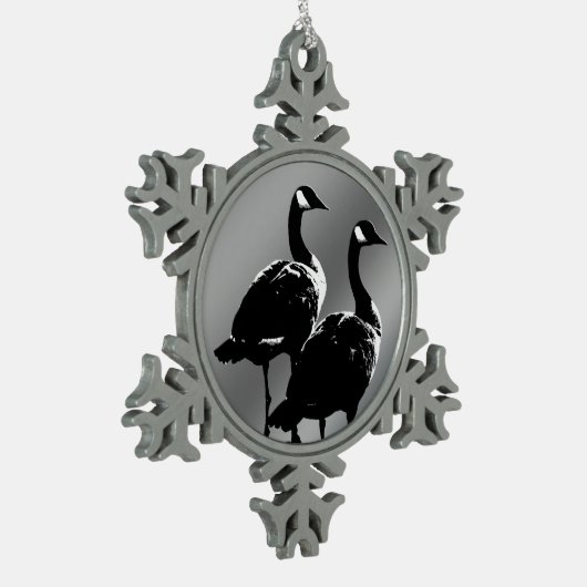 カナダグースオーナメントガイスクリスマスデコレーション スノーフレークピューターオーナメント (左)