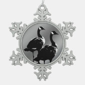 カナダグースオーナメントガイスクリスマスデコレーション スノーフレークピューターオーナメント (正面)