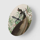 カナダグースバードオブアメリカオードゥボンプリント ラウンド壁時計 (傾斜)