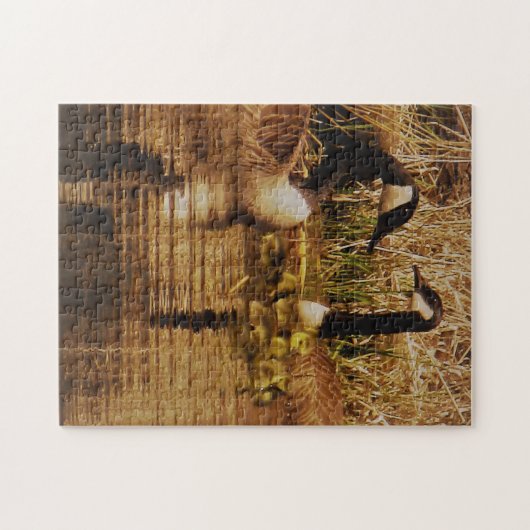 カナダグースファミリーカワイイベビーズゲーゼ ジグソーパズル (横)