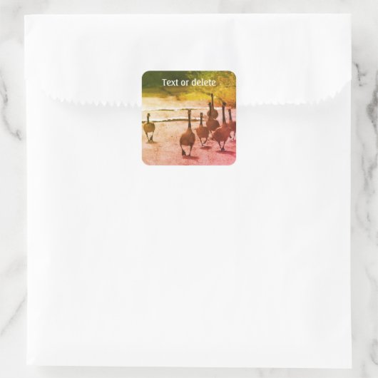 カナダグースファミリーパーソナライズされた自然 スクエアシール (バッグ)