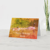 カナダグースファミリー自然アート誕生日カード カード (正面)