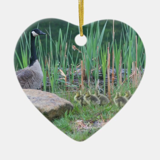 カナダグースベビー動物オーナメント セラミックオーナメント (正面)
