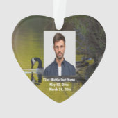 カナダグースワイルドライフレイクデイトフォトカスタム オーナメント (裏面)