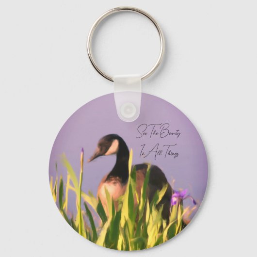 カナダグース美しい 感動的 キーホルダー (正面)