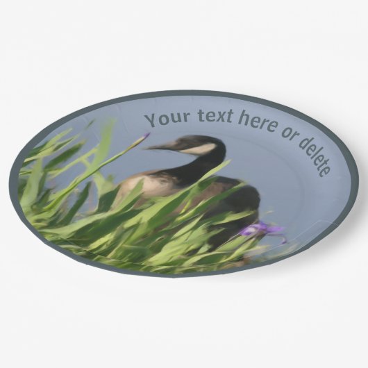 カナダグース自然アーパーソナライズされたトパーティー ペーパープレート (アングル)