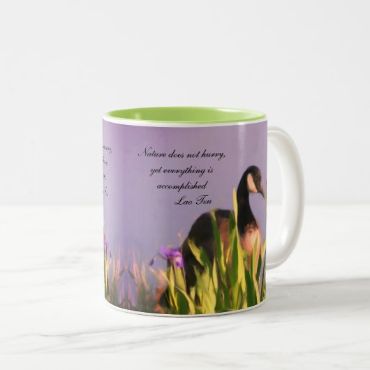 カナダグース自然感動的引用文 ツートーンマグカップ (正面右)