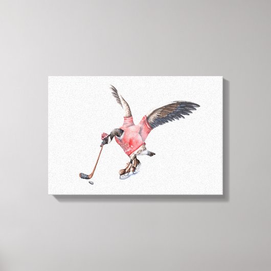 カナダグース遊ホッケー キャンバスプリント (正面)