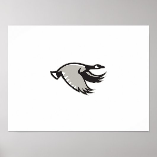 カナダグース飛んでいるレトロ ポスター (正面)