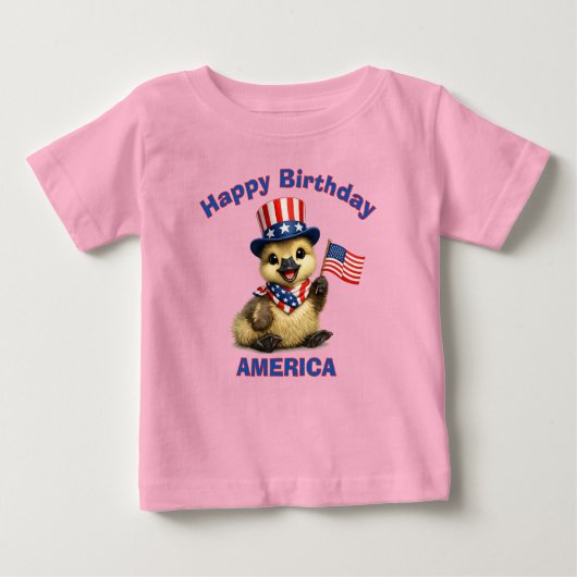 カナダグース（4D）愛国心あふれる子供用Tシャツ ベビーTシャツ (正面)