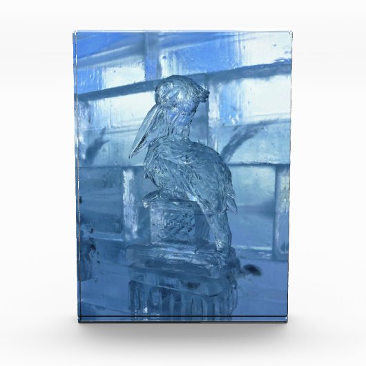 カナダケベック州ペリカン氷像 フォトブロック (正面)