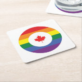 カナダゲイプライド スクエアペーパーコースター (アングル)