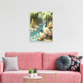 カナダゲーゼ泣く柳の中12x16 キャンバスプリント (インサイチュ (リビング))