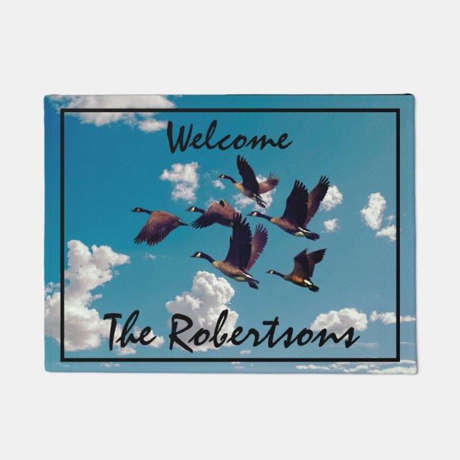 カナダゲーゼ&ブルースカイ ドアマット (正面)