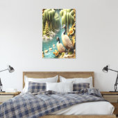 カナダゲーゼAmidst the Weeping Willows 24x36 キャンバスプリント (インサイチュ (寝室))