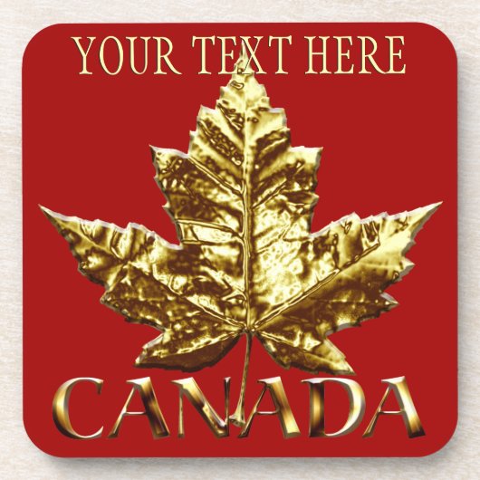 カナダコースターパーソナライズされた金ゴールドカナダコースター コースター (正面)