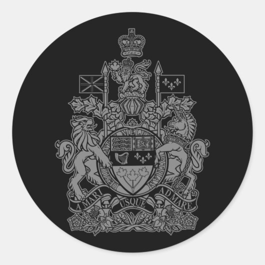 カナダコートオブアームズ – Canada Crest ラウンドシール (正面)