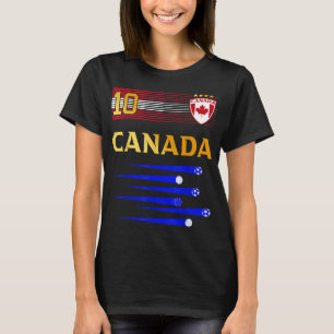 カナダサッカージャージーカナダ国旗のサッカー愛好家 Tシャツ