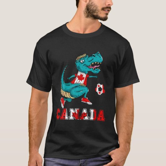 カナダサッカーチームカナダ国旗レックスメープルリーフCa Tシャツ (正面)