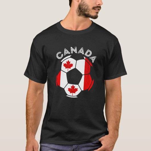 カナダサッカーボールカナダ国旗カナダP Tシャツ (正面)