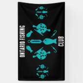 カナダサーモン魚釣り 横断幕 (縦)