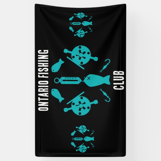 カナダサーモン魚釣り 横断幕 (縦)