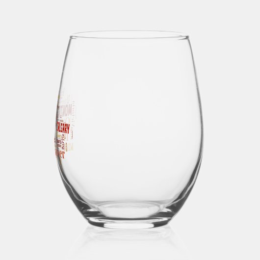 カナダシティズワードアート ステムなしワイングラス (左)
