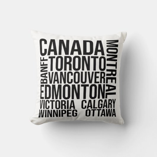 カナダシティズワードアート – トロントトラベル クッション (正面)