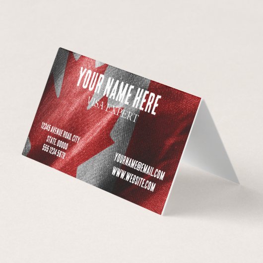 カナダシルク国旗 名刺 (裏面)