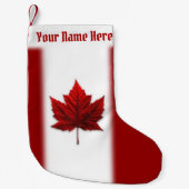 カナダストッキングカナダ国旗のクリスマスストッキング スモールクリスマスストッキング (正面)