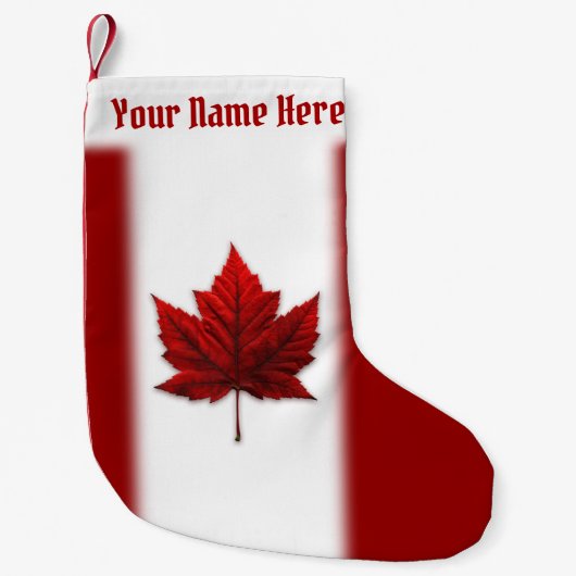 カナダストッキングカナダ国旗のクリスマスストッキング スモールクリスマスストッキング (正面)
