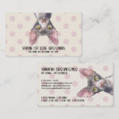 カナダスフィンクス猫ドットパターン 名刺 (正面/裏面)