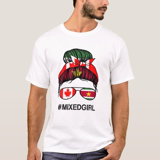 カナダスリナム国旗カナダのスリナム特使パン Tシャツ (正面)