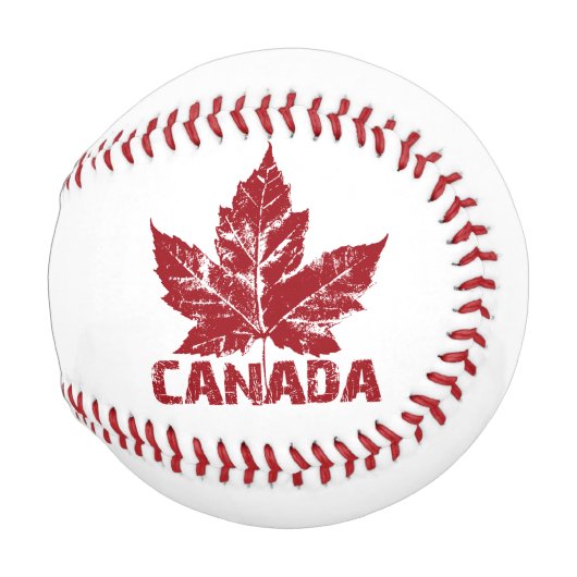 カナダスーベニアベースボールカッコいいレトロ 野球ボール (正面右)