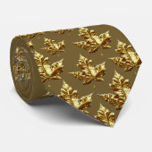 カナダタイズ金ゴールドメダルカナダメープルリーフネクタイ ネクタイ (ロール)