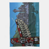 カナダタオルのパーソナライズなバンクーバーのふきん キッチンタオル (縦)