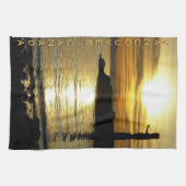 カナダタオル先住民トーテムポールバンクーバーティータオル キッチンタオル (横)