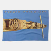 カナダタオル先住民トーテムポールバンクーバーティータオル キッチンタオル (横)