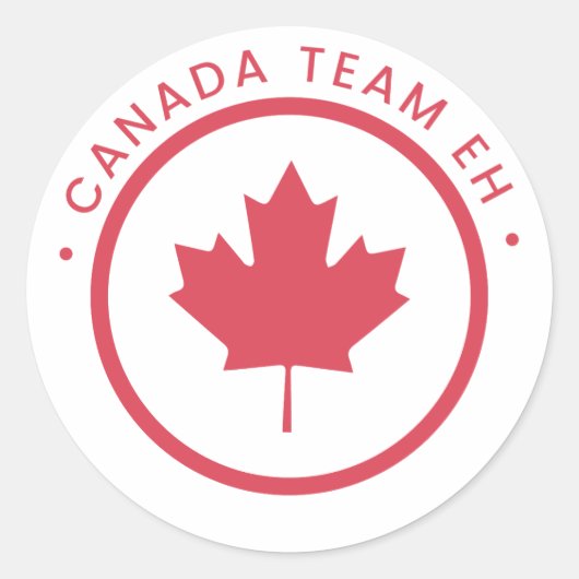 カナダチームEhステッカー ラウンドシール (正面)
