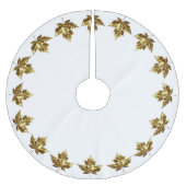 カナダツリースカートホリデー金ゴールドリーフカナダデコール ブラッシュドポリエステルツリースカート (正面)