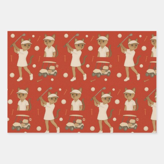 カナダデイゴルフギアfor猫好き ラッピングペーパーシート (正面3)