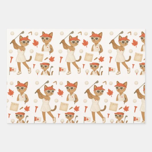 カナダデイゴルフギアfor猫好き ラッピングペーパーシート (正面2)