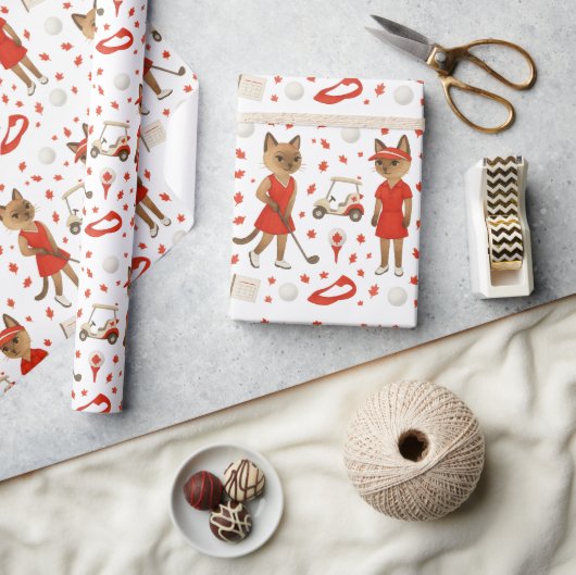 カナダデイゴルフギアfor猫好き ラッピングペーパー (クラフト)