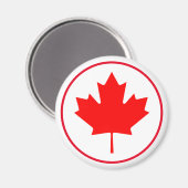 カナダデイブライトカナダメープルリーフレッドホワイト マグネット (正面/裏面)