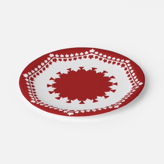 カナダデイプレートカナダメープルリーフ紙プレート ペーパープレート (アングル)