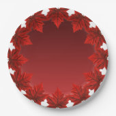 カナダデイプレートカナダメープルリーフ紙プレート ペーパープレート (正面)