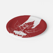 カナダデイプレートカナダメープルリーフ紙プレート ペーパープレート (アングル)