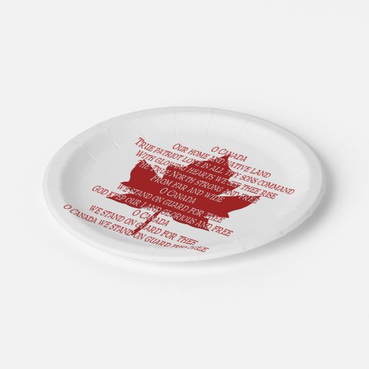 カナダデイプレートカナダ国歌紙プレート ペーパープレート (アングル)