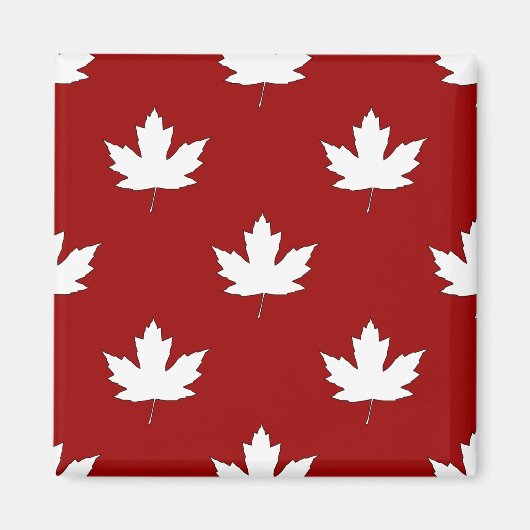カナダデイホワイトメープルリーフパターン冷蔵庫用マグネット マグネット (正面)