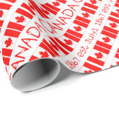 カナダデイメープルリーフカナダ国旗の赤タイポグラフィ ラッピングペーパー (ロールコーナー)